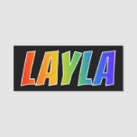 [ Thumbnail: First Name "Layla": Fun Rainbow Coloring Name Tag ]