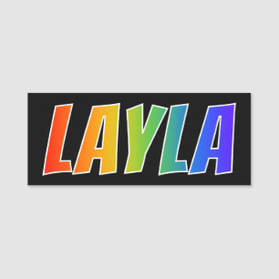 First Name "LAYLA": Fun Rainbow Coloring Tag