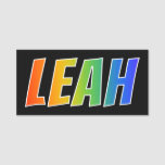 [ Thumbnail: First Name "Leah": Fun Rainbow Coloring Name Tag ]