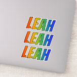 [ Thumbnail: First Name "Leah" W/ Fun Rainbow Coloring Sticker ]