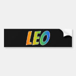 [ Thumbnail: First Name "Leo": Fun Rainbow Coloring Bumper Sticker ]