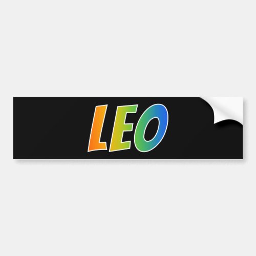 First Name LEO Fun Rainbow Coloring Bumper Sticker
