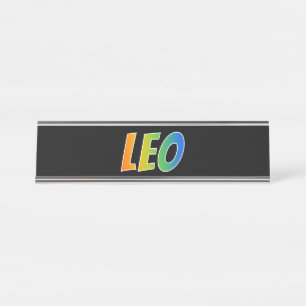 First Name "LEO": Fun Rainbow Coloring Desk Name Plate