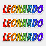 [ Thumbnail: First Name "Leonardo" W/ Fun Rainbow Coloring Sticker ]