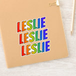 [ Thumbnail: First Name "Leslie" W/ Fun Rainbow Coloring Sticker ]