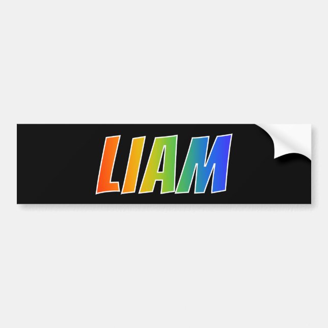 First Name "LIAM": Fun Rainbow Coloring Bumper Sticker (Front)