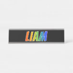 [ Thumbnail: First Name "Liam": Fun Rainbow Coloring Desk Name Plate ]