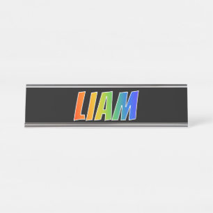 First Name "LIAM": Fun Rainbow Coloring Desk Name Plate
