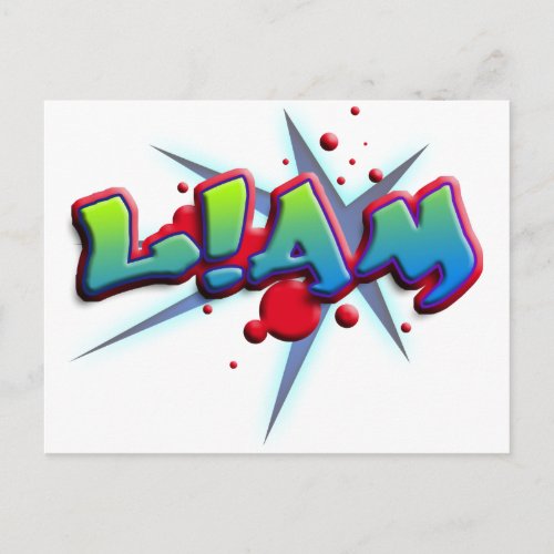 First name Liam with  as i Postcard