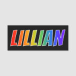 [ Thumbnail: First Name "Lillian": Fun Rainbow Coloring Name Tag ]