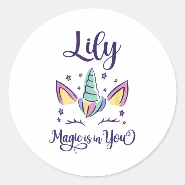 First Name Lily D Lily  Classic Round Sticker (Front)