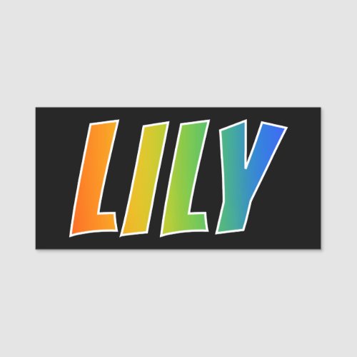 First Name LILY Fun Rainbow Coloring Name Tag