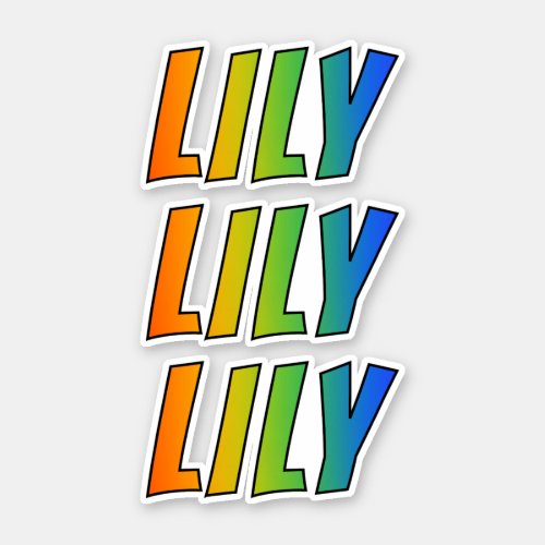 First Name LILY w Fun Rainbow Coloring Sticker