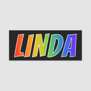 First Name "LINDA": Fun Rainbow Coloring Tag
