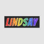[ Thumbnail: First Name "Lindsay": Fun Rainbow Coloring Name Tag ]