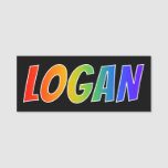 [ Thumbnail: First Name "Logan": Fun Rainbow Coloring Name Tag ]