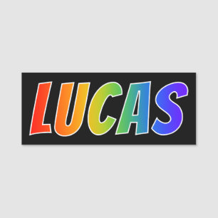 First Name "LUCAS": Fun Rainbow Coloring Name Tag
