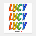 [ Thumbnail: First Name "Lucy" W/ Fun Rainbow Coloring Sticker ]