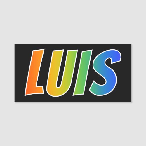 First Name LUIS Fun Rainbow Coloring Name Tag