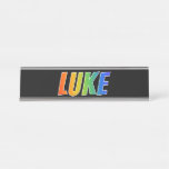 [ Thumbnail: First Name "Luke": Fun Rainbow Coloring Desk Name Plate ]