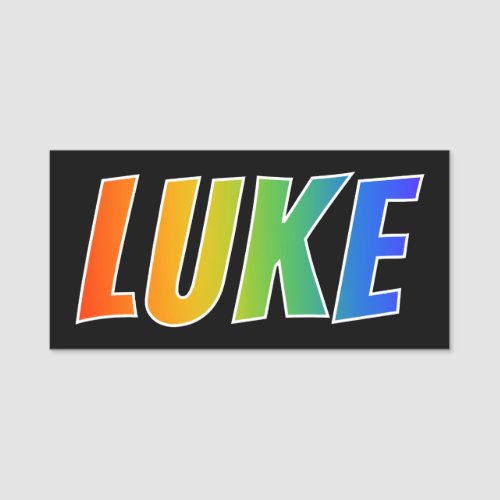 First Name LUKE Fun Rainbow Coloring Name Tag