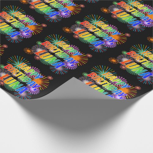First Name LUNA Fun HAPPY BIRTHDAY Wrapping Paper