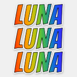 [ Thumbnail: First Name "Luna" W/ Fun Rainbow Coloring Sticker ]