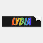 [ Thumbnail: First Name "Lydia": Fun Rainbow Coloring Bumper Sticker ]