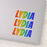[ Thumbnail: First Name "Lydia" W/ Fun Rainbow Coloring Sticker ]