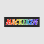 [ Thumbnail: First Name "Mackenzie": Fun Rainbow Coloring Name Tag ]