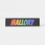 [ Thumbnail: First Name "Mallory": Fun Rainbow Coloring Desk Name Plate ]
