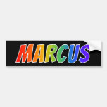 [ Thumbnail: First Name "Marcus": Fun Rainbow Coloring Bumper Sticker ]
