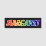 [ Thumbnail: First Name "Margaret": Fun Rainbow Coloring Name Tag ]