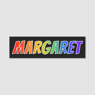First Name "MARGARET": Fun Rainbow Coloring Name Tag