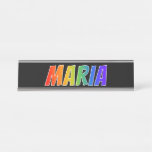 [ Thumbnail: First Name "Maria": Fun Rainbow Coloring Desk Name Plate ]