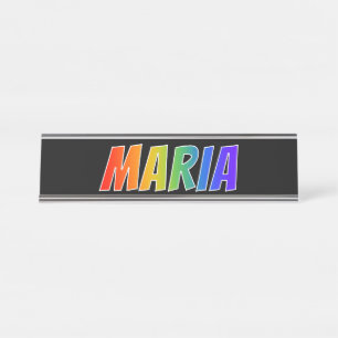 First Name "MARIA": Fun Rainbow Coloring Desk Name Plate