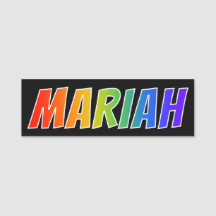 First Name "MARIAH": Fun Rainbow Coloring Name Tag
