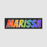 [ Thumbnail: First Name "Marissa": Fun Rainbow Coloring Name Tag ]