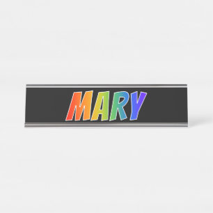 First Name "MARY": Fun Rainbow Coloring Desk Name Plate
