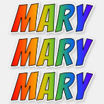 [ Thumbnail: First Name "Mary" W/ Fun Rainbow Coloring Sticker ]
