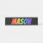 [ Thumbnail: First Name "Mason": Fun Rainbow Coloring Desk Name Plate ]