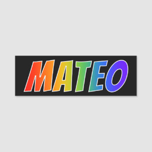 First Name "MATEO": Fun Rainbow Coloring Tag