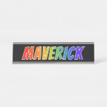 [ Thumbnail: First Name "Maverick": Fun Rainbow Coloring Desk Name Plate ]