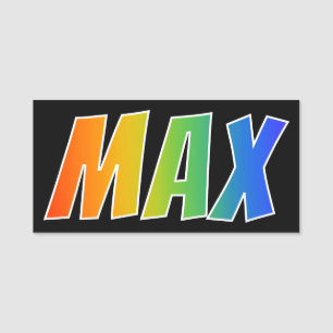 First Name "MAX": Fun Rainbow Coloring Name Tag