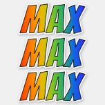 [ Thumbnail: First Name "Max" W/ Fun Rainbow Coloring Sticker ]