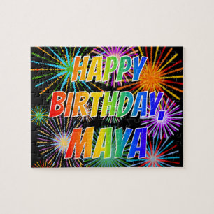 First Name "MAYA", Fun "HAPPY BIRTHDAY" Jigsaw Puzzle
