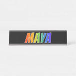 [ Thumbnail: First Name "Maya": Fun Rainbow Coloring Desk Name Plate ]
