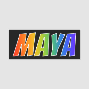 First Name "MAYA": Fun Rainbow Coloring Tag