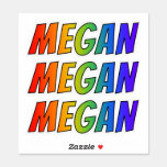 [ Thumbnail: First Name "Megan" W/ Fun Rainbow Coloring Sticker ]