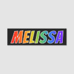 [ Thumbnail: First Name "Melissa": Fun Rainbow Coloring Name Tag ]